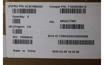 Lenovo 5CB1R68303 C-Cover with keyboard, Hebrew, Luna Grey, Puresight Logo, US