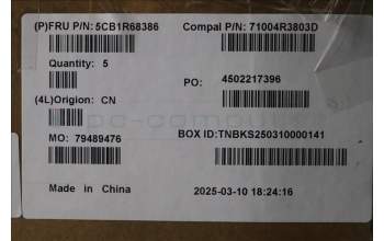 Lenovo 5CB1R68386 C-Cover with keyboard, English, Seashell, Puresight Logo, US