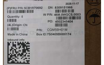 Lenovo 5CB1R70692 C-Cover with keyboard, Hungarian, Luna Grey, Backlight, UK