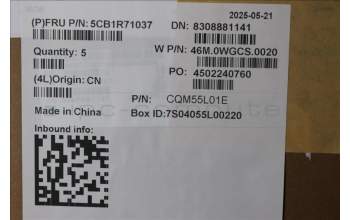 Lenovo 5CB1R71037 C-Cover with keyboard, Hebrew, Luna Grey, Backlight, US