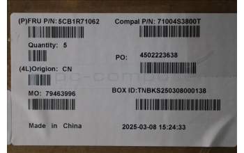 Lenovo 5CB1R71062 C-Cover with keyboard, Hebrew, Luna Grey, US