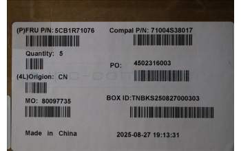 Lenovo 5CB1R71076 C-Cover with keyboard, Belgian, Luna Grey, UK