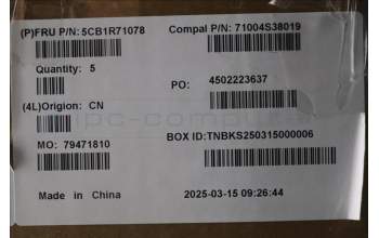 Lenovo 5CB1R71078 C-Cover with keyboard, Slovenian, Luna Grey, UK