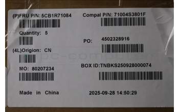 Lenovo 5CB1R71084 C-Cover with keyboard, Ukraine, Luna Grey, US