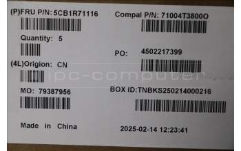 Lenovo 5CB1R71116 Tastatur inkl. Topcase englisch C 83KF LG