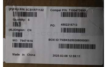 Lenovo 5CB1R71122 C-Cover with keyboard, Arabic, Luna Grey, US