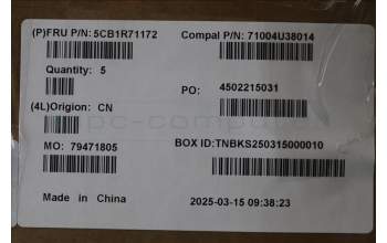 Lenovo 5CB1R71172 C-Cover with keyboard, Switzerland, Luna Grey, UK