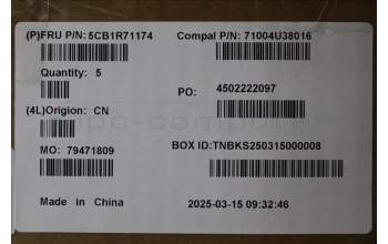 Lenovo 5CB1R71174 C-Cover with keyboard, Czech Slovakian, Luna Grey, UK