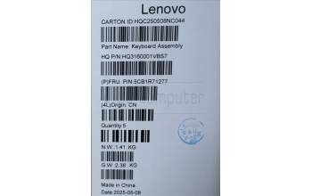 Lenovo 5CB1R71277 C-Cover with keyboard, Slovenian, Tidal Teal, Non-FingerPrint, Puresight Logo, UK