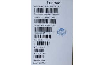 Lenovo 5CB1R71360 C-Cover with keyboard, Switzerland, Seashell, Non-FingerPrint, Puresight Logo, UK