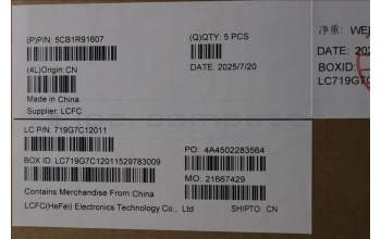 Lenovo 5CB1R91607 C-Cover with keyboard, UK English, Luna Grey, DIS, UK