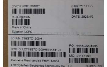 Lenovo 5CB1R91628 C-Cover with keyboard, Nordic, Luna Grey, UMA, UK