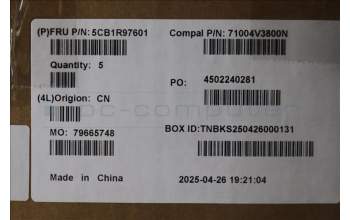 Lenovo 5CB1R97601 C-Cover with keyboard, Hebrew, Tidal Teal, US