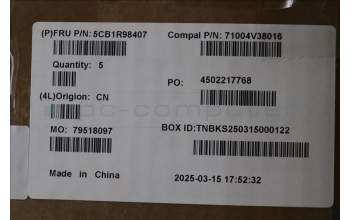 Lenovo 5CB1R98407 C-Cover with keyboard, Czech Slovakian, Tidal Teal, UK