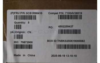 Lenovo 5CB1R98410 C-Cover with keyboard, Ukraine, Tidal Teal, US