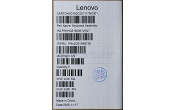 Lenovo 5CB1R99736 C-Cover with keyboard, French, Seashell, FingerPrint, Non-Puresight Logo, US