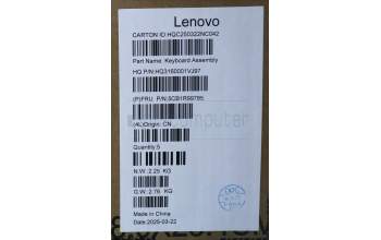 Lenovo 5CB1R99785 C-Cover with keyboard, Czech Slovakian, Seashell, Non-FingerPrint, Puresight Logo, UK