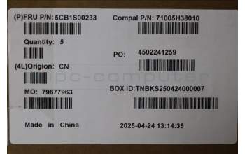 Lenovo 5CB1S00233 C-Cover with keyboard, Switzerland, Tidal Teal, Puresight Logo, UK