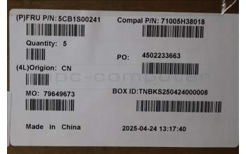 Lenovo 5CB1S00241 C-Cover with keyboard, US English Euro, Tidal Teal, Non-Puresight Logo, US