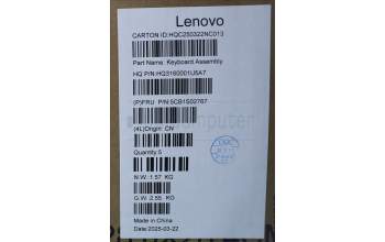 Lenovo 5CB1S02767 C-Cover with keyboard, US English Euro, Luna Grey, Backlight, Non-FingerPrint, US