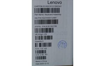 Lenovo 5CB1S02789 C-Cover with keyboard, Portuguese, Luna Grey, Non-FingerPrint, UK