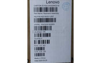 Lenovo 5CB1S02825 C-Cover with keyboard, Switzerland, Luna Grey, Non-FingerPrint, UK