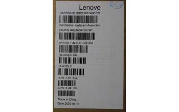 Lenovo 5CB1S02924 C-Cover with keyboard, German, Cosmic Blue, Non-FingerPrint, UK
