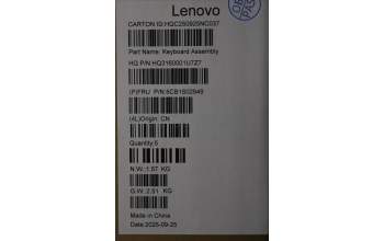 Lenovo 5CB1S02949 C-Cover with keyboard, US English Euro, Cosmic Blue, Non-FingerPrint, US