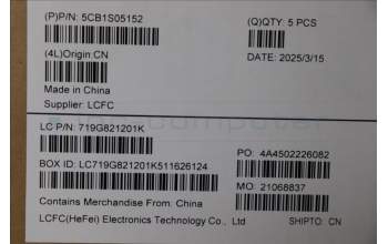 Lenovo 5CB1S05152 C-Cover with keyboard, German, Luna Grey, Non-Backlight, FingerPrint, UK