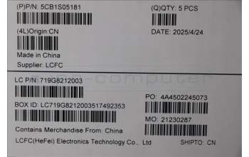 Lenovo 5CB1S05181 C-Cover with keyboard, German, Luna Grey, Backlight, FingerPrint, UK