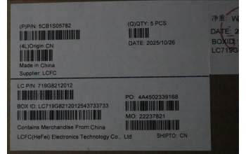 Lenovo 5CB1S05782 C-Cover with keyboard, Slovenian, Luna Grey, Backlight, FingerPrint