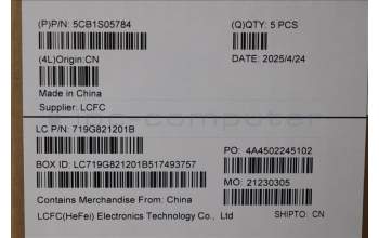 Lenovo 5CB1S05784 C-Cover with keyboard, Switzerland, Luna Grey, Backlight, FingerPrint, UK