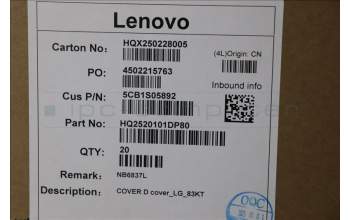 Lenovo 5CB1S05892 D-Cover, 83KT, Luna Grey