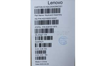 Lenovo 5CB1S11873 C-Cover with keyboard, Portuguese, Luna Grey, Backlight, UK