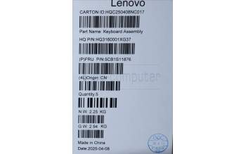 Lenovo 5CB1S11876 C-Cover with keyboard, Spanish, Luna Grey, Backlight, UK
