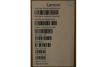 Lenovo 5CB1S11885 C-Cover with keyboard, Belgian, Cosmic Blue, Backlight, UK