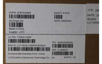 Lenovo 5CB1S24058 C-Cover with keyboard, French, Eclipse Black, RGB Backlight, Anodizing Sandblasting, US