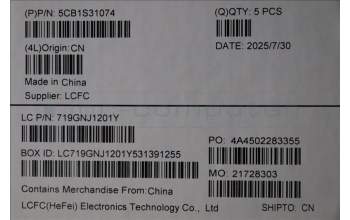 Lenovo 5CB1S31074 C-Cover with keyboard, Italian, Eclipse Black, White Backlight, Painting, UK