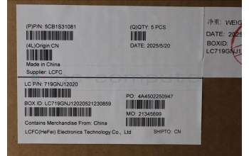 Lenovo 5CB1S31081 C-Cover with keyboard, Slovenian, Eclipse Black, White Backlight, Painting, UK