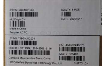 Lenovo 5CB1S31088 C-Cover with keyboard, Ukraine, Eclipse Black, White Backlight, Painting, US