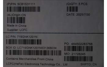 Lenovo 5CB1S31111 C-Cover with keyboard, UK English, Eclipse Black, White Backlight, UK