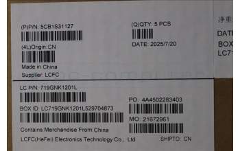 Lenovo 5CB1S31127 C-Cover with keyboard, Spanish, Eclipse Black, White Backlight, UK