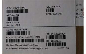 Lenovo 5CB1S31149 C-Cover with keyboard, Italian, Eclipse Black, RGB Backlight, UK