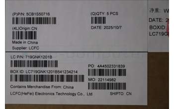 Lenovo 5CB1S50716 C-Cover with keyboard, Portuguese, Eclipse Black, RGB Backlight, UK