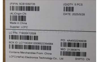 Lenovo 5CB1S50735 C-Cover with keyboard, US English Euro, Glacier white, US