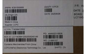 Lenovo 5CB1S50959 C-Cover with keyboard, Spanish, Luna Grey, UK