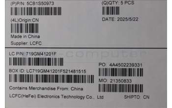 Lenovo 5CB1S50973 C-Cover with keyboard, French, Tidal Teal, US