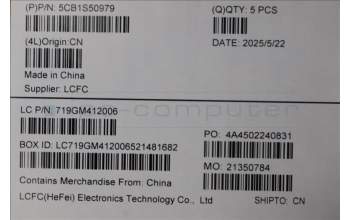 Lenovo 5CB1S50979 C-Cover with keyboard, Hungarian, Tidal Teal, UK