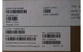 Lenovo 5CB1S50989 C-Cover with keyboard, Spanish, Tidal Teal, UK