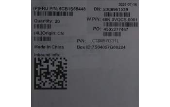 Lenovo 5CB1S55448 A-Cover, ASM, AL, 2.4T, 5M Camera, WLAN